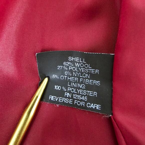 London Fog Peacoat Wool Blend Single-Breasted Women XXS 2XS Red Lined - Picture 11 of 12